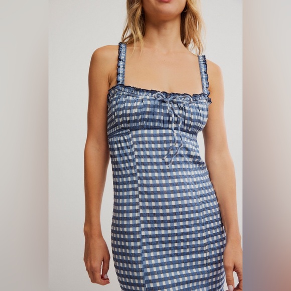 NWT! FP Free People Lucinda Plaid Midi Dress Sz XS - Picture 3 of 4